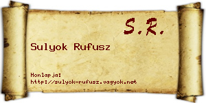 Sulyok Rufusz névjegykártya